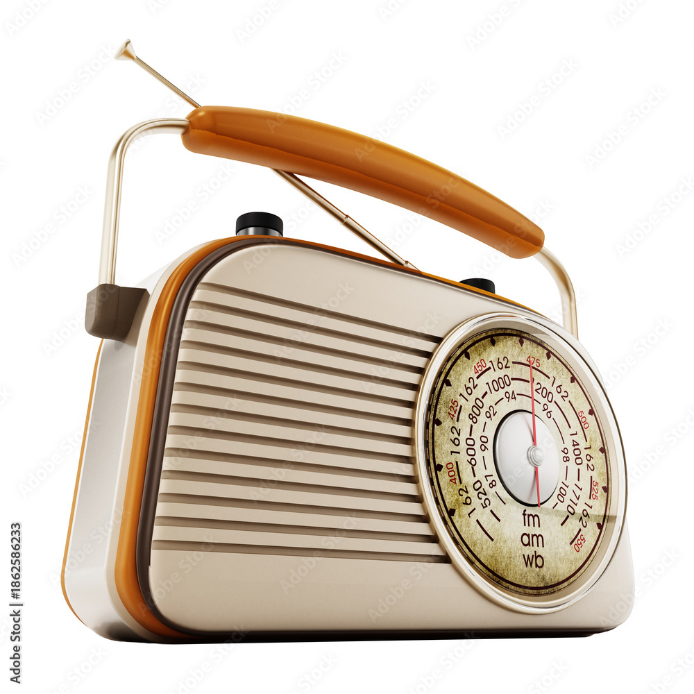 Φωτογραφία Vintage radio on transparent background. 3D illustration