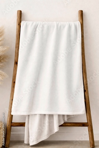 Mockup of a blank on a wooden rack