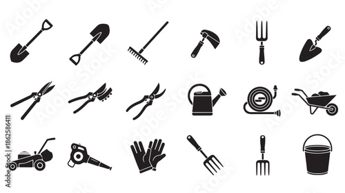 Gardening Tools Icons Set