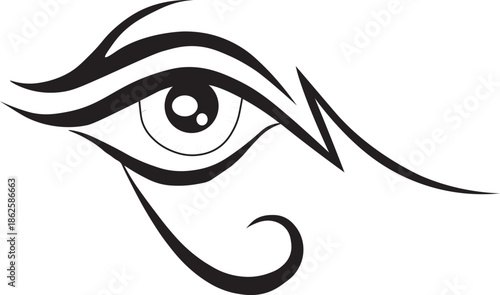 Stylized egyptian eye of horus or eye of ra vector graphic symbol