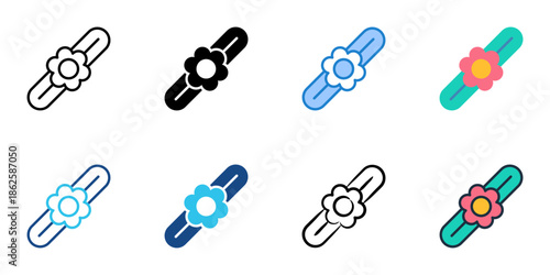 Hair accessories icons set multiple style collection. Editable stroke 
