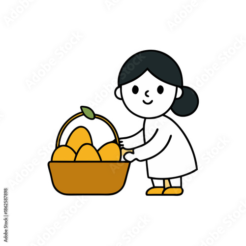 girl with bread