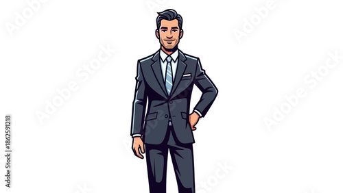 confident businessman in suit.