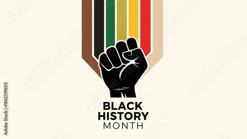 Raised Fist Black History Month Symbol African American Pride