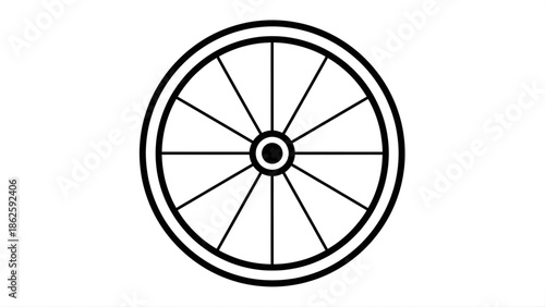 Simple Line Art Wheel Outline Keywords: wheel, circle, outline, line art, graphic, design