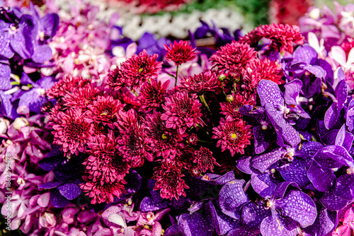 Beautiful flowers decorations, flower background, backdrop wedding decoration, rose pattern, colorful background, bunch of flowers.