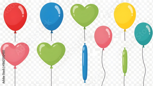 Collection of Colorful Balloons in Various Shapes party