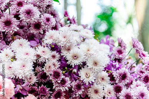Beautiful flowers decorations, flower background, backdrop wedding decoration, rose pattern, colorful background, bunch of flowers.