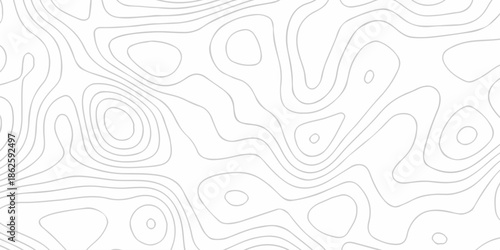 Topographic map patterns, topography line map. Contour map texture backdrop digital print texture terrain lines and strokes. Panorama view swirls black wave curve lines banner background design.