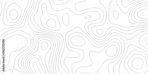 Topographic map patterns, topography line map. Contour map texture backdrop digital print texture terrain lines and strokes. Panorama view swirls black wave curve lines banner background design.