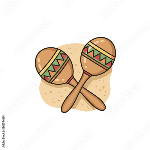 Maracas on sand for rhythmic celebration during Carnival in Brazil