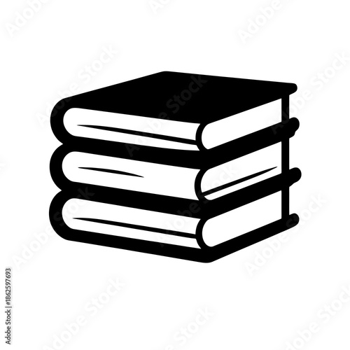 School books icon vector in black flat style. Education symbol with transparent background, perfect for learning apps, academic UI, school websites, and digital platforms.