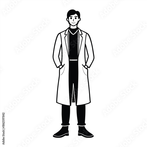 Doctor Coat Line Art Stock Illustrations
