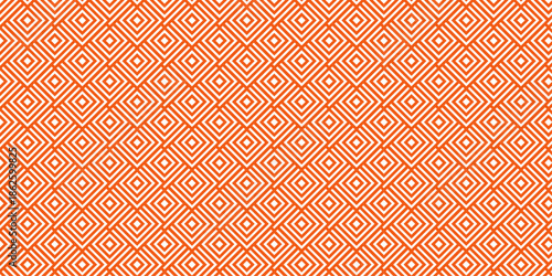 seamless pattern with square Orange overlap swirl fabric vector overlapping ornament textile background.