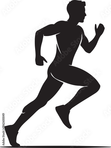 Human Running silhouette vector black on a white background