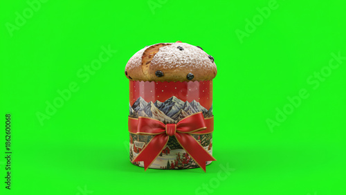 Gift jar filled with assorted candies and cookies standing on a green background