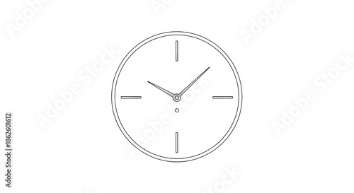 Free Download Simple Line Drawing of a Clock Face. - GFXLoad