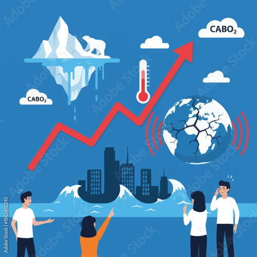 Climate Change Impact: Rising Seas, Melting Ice, Global Warming, and Human Concern