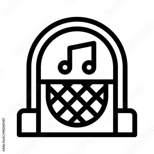 retro jukebox line icon
