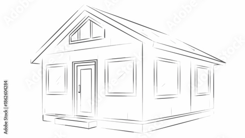 Tiny house concept flat minimalist vector compact home small dwelling simple architecture