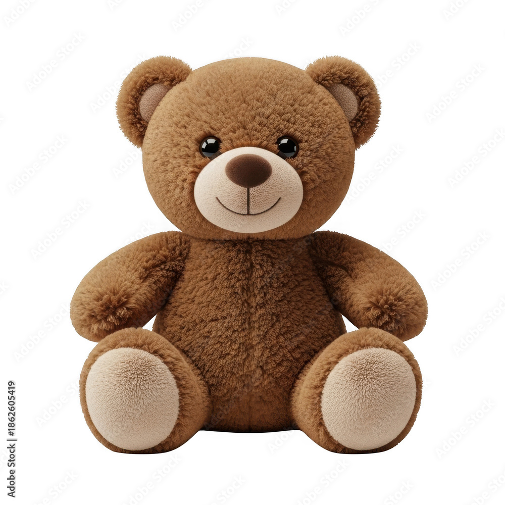 Obraz premium Cute brown teddy bear isolated on transparent background