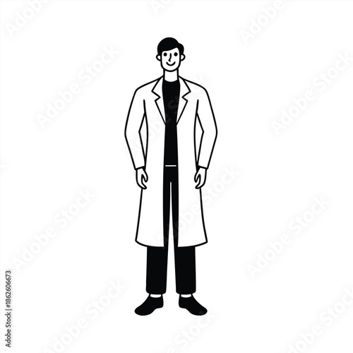 Doctor silhouette collection. Medical officer silhouette vector illustration isolated on a white background.