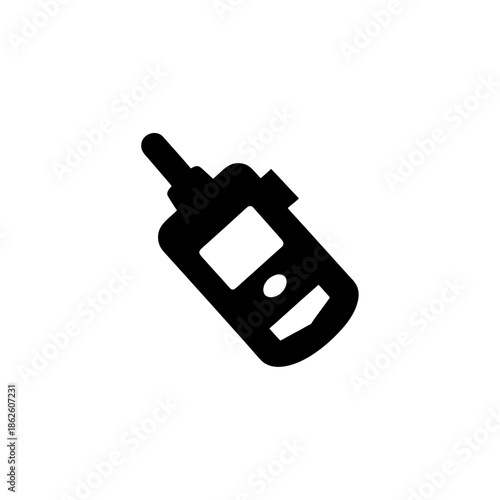 Black silhouette of a mobile phone on transparent background silhouette cell icon symbol communication device electronics graphic illustration isolated monochrome outline simple vector clip art