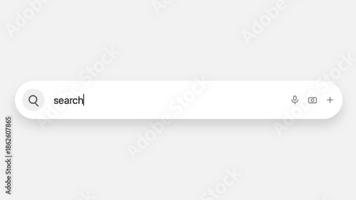 Search Bar Internet browser Animation with typing of the 