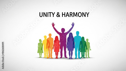 Diverse People Celebrating Unity and Harmony in Rainbow Colors