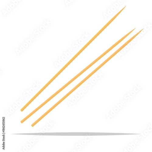 Wooden skewers vector isolated illustration
