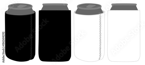 Koozies Can cover Mockup Template Vector