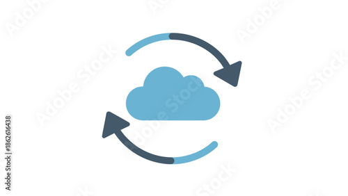 Cloud synchronization icon with rotating arrows indicating data transfer and refresh.
