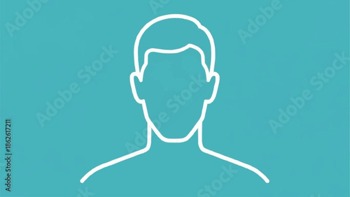 Simple Outline Silhouette of a Mans Head and Shoulders.