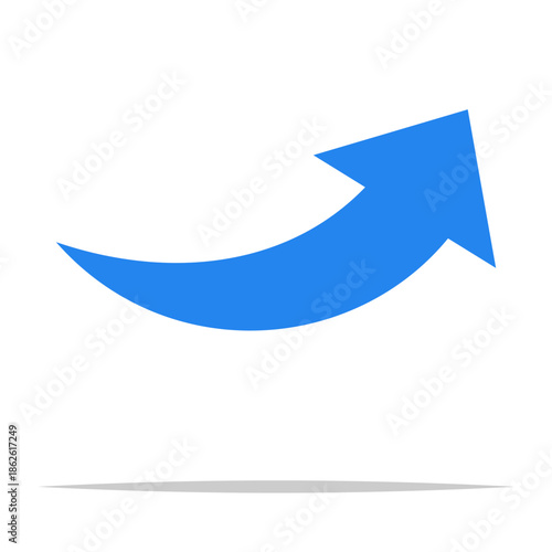 Blue curved up arrow vector isolated illustration Free Download Blue curved up arrow vector isolated illustration - GFXLoad
