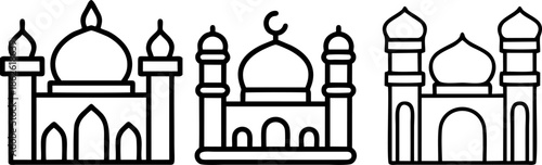 Traditional Mosque Islamic Building Vector Icon
