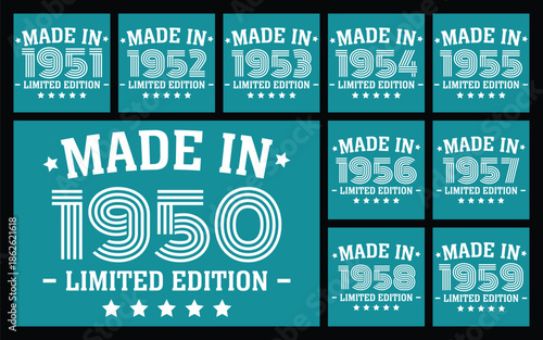 Made in 1950 limited edition t shirt design