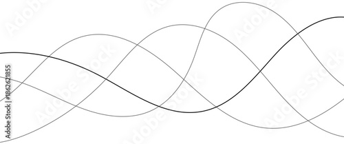 Abstract wavy black and white curved lines.