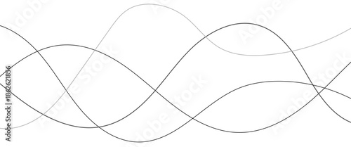 Abstract wavy black and white curved lines.