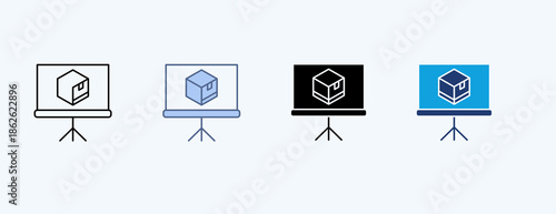 3D Visualization Multiple Icon Illustration Vector