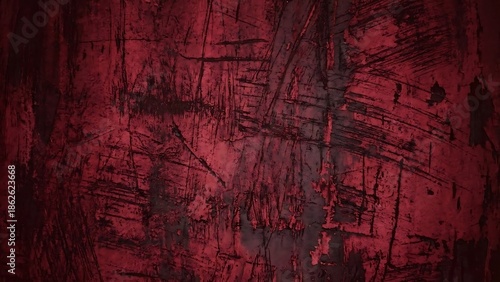 Dark, moody, and textured background with deep red and black tones, showing scratches and grunge effects