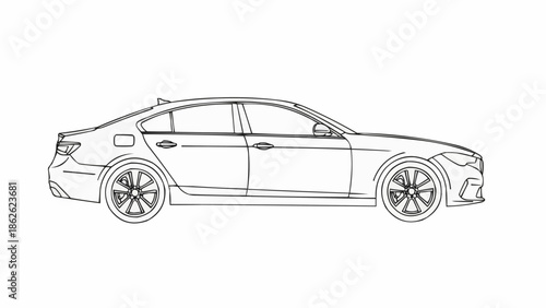 Sleek Sedan Car Outline - A Modern Automotive Design.