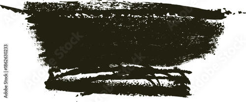 Black Paint Brush Stroke Texture — Grunge Abstract Ink Splash Vector Background