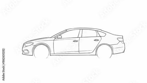 Sleek Sedan Car Outline - A Modern Automotive Design.