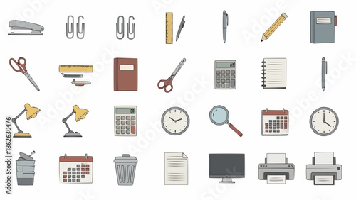 Office Supplies and Stationery Collection - Essential Tools for Work and Study.