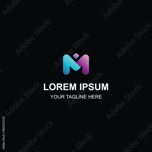 Modern gradient letter M and initial logo design for business with Creative Illustration