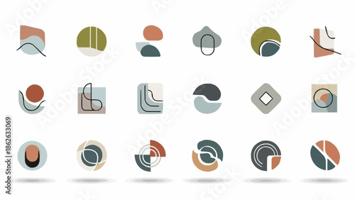 Abstract Geometric Shapes Collection - Modern Minimalist Design Elements.