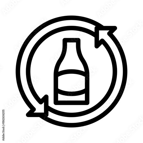 glass recycling line icon