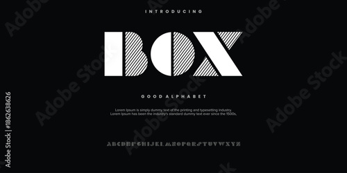 BOX Modern abstract digital alphabet font. Minimal technology typography, Creative urban sport fashion futuristic font and with numbers. vector illustration