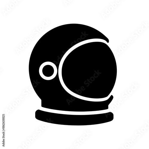 Simple silhouette vector illustration of an astronaut helmet in clean style