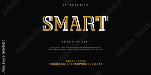 Smart Modern minimal abstract alphabet fonts. Typography technology, electronic, movie, digital, music, future, logo creative font. vector illustration